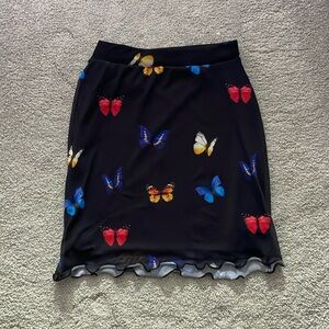 Black Daisy Street Colorful Butterfly Small Skirt